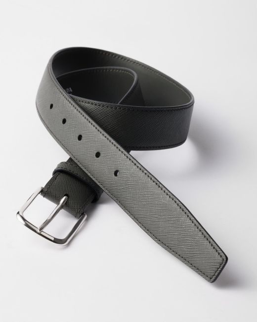 Prada Black Saffiano Leather Belt Strap for men