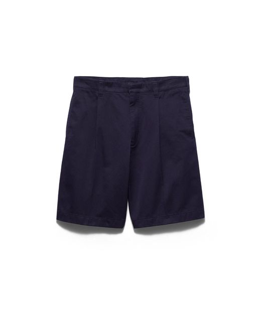 Prada Blue Cotton Bermudas for men