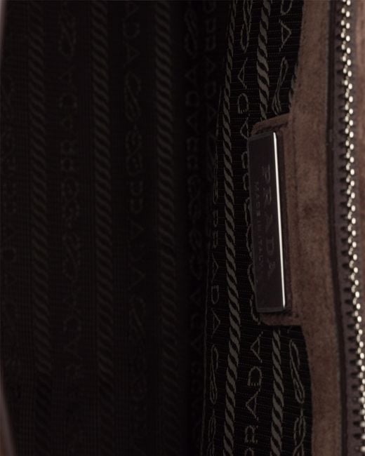 Prada Brown Suede Shoulder Bag for men