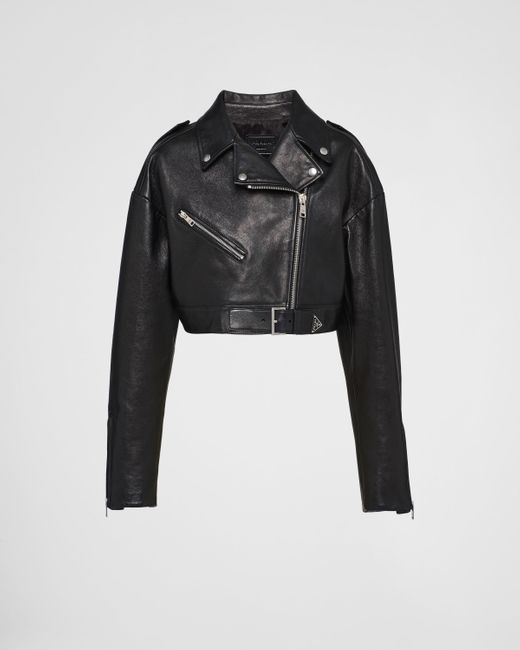 Prada Black Leather Biker Jacket