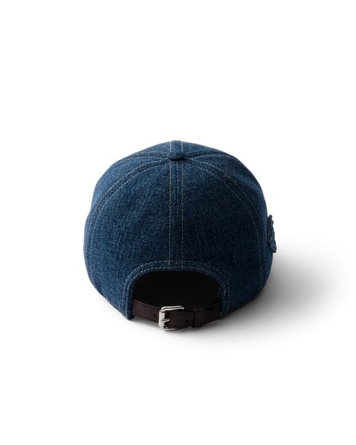 Prada Blue Denim Baseball Cap for men