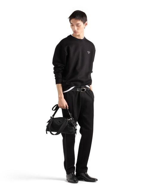 Prada Black Technical Cotton Sweatshirt for men