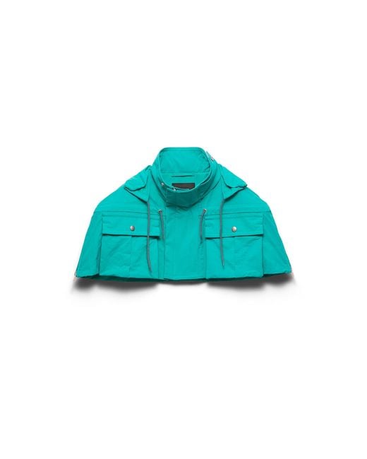 Prada Blue Technical Fabric Capelet for men