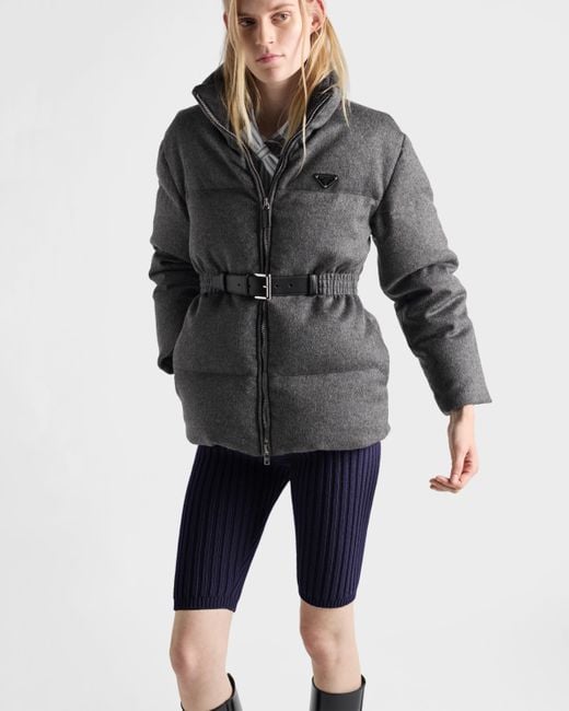 Doudoune En Loden Prada en coloris Gray
