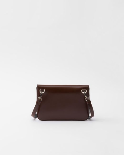 Prada Brown Brushed Leather Mini-Bag With Shoulder Strap for men