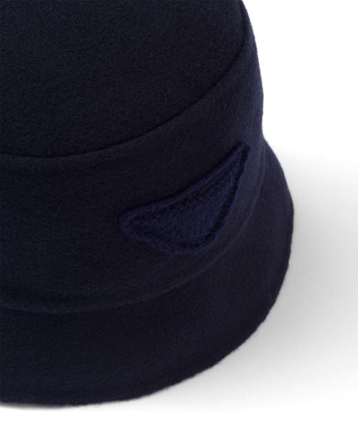 Prada Blue Velour Cloth Bucket Hat for men