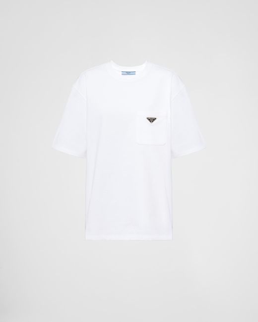 Prada White T-shirt Aus Jersey