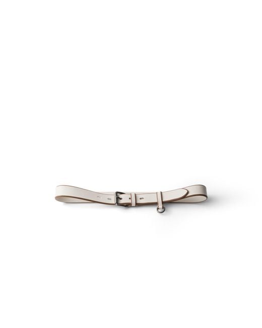 Prada White Leather Belt
