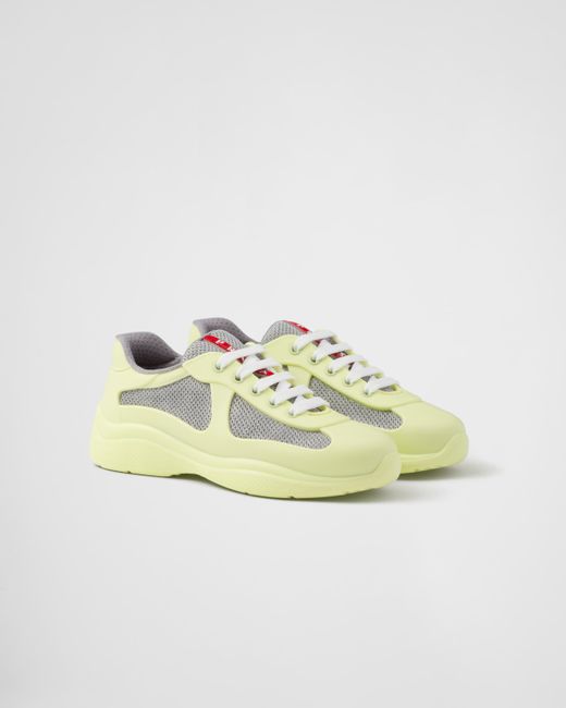 Prada Yellow America's Cup Soft Rubber And Bike Fabric Sneakers