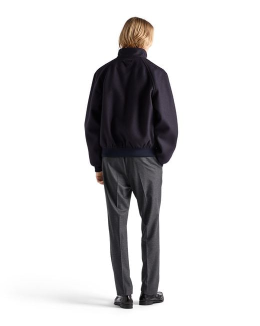 Prada Blue Wool And Cashmere Jacket for men