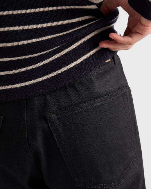 Prada Reguläre Jeans Aus Raw Denim in Black für Herren