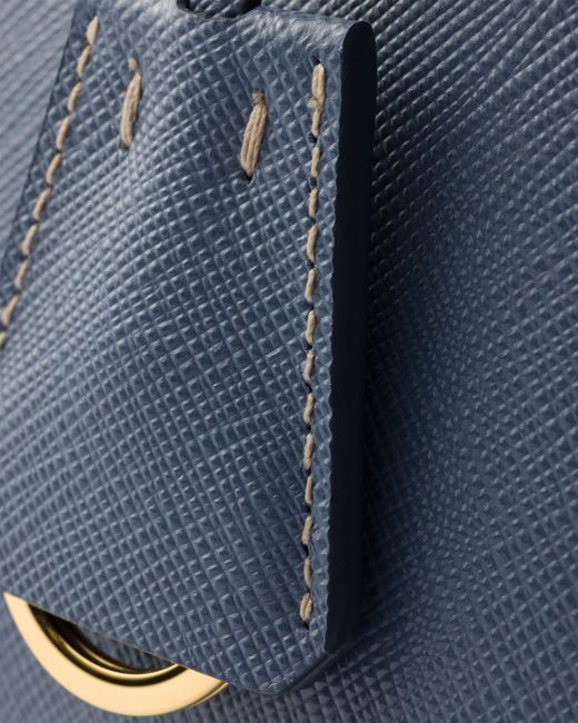 Prada Blue Galleria Small Saffiano Leather Bag