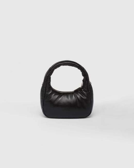 Prada Black Soft Mini Bag Aus Gepolstertem Nappa-Leder