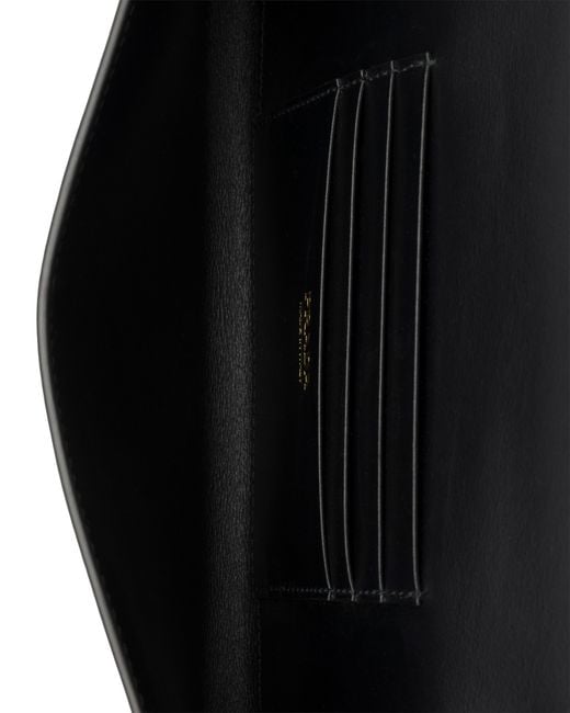 Prada Black Leather Wallet With Shoulder Strap