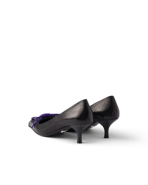 Prada Blue Antiqued Leather Pumps