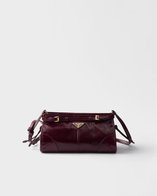 Prada Purple Bonnie Kleine Schultertasche Aus Leder