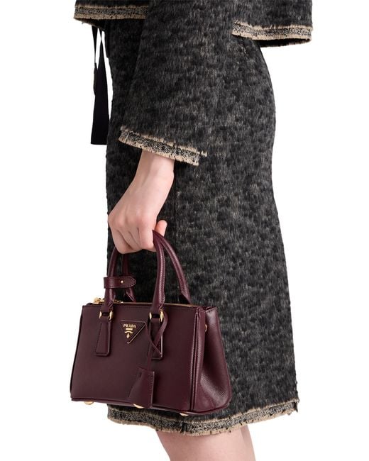 Prada Purple Galleria Mini Saffiano Leather Bag