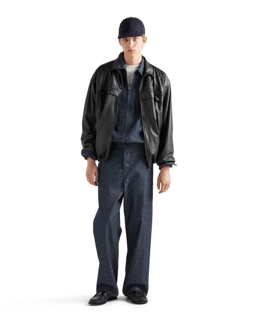 Prada Blue Chambray Shirt for men