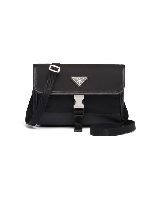 Prada Black Re-Nylon And Saffiano Leather Smartphone Case for men