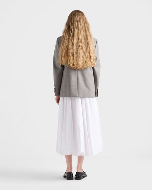 Prada Gray Single-Breasted Checked Grisaille Jacket