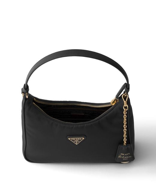 Prada Black Re-Edition 2005 Re-Nylon And Saffiano Mini Bag