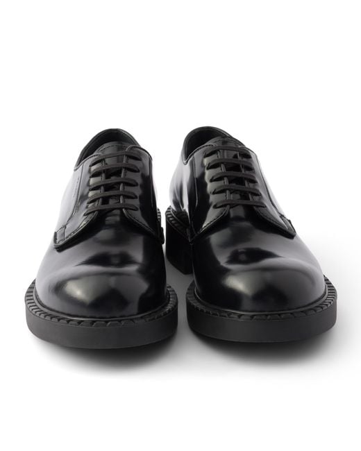 Scarpe Stringate Chocolate di Prada in Black da Uomo