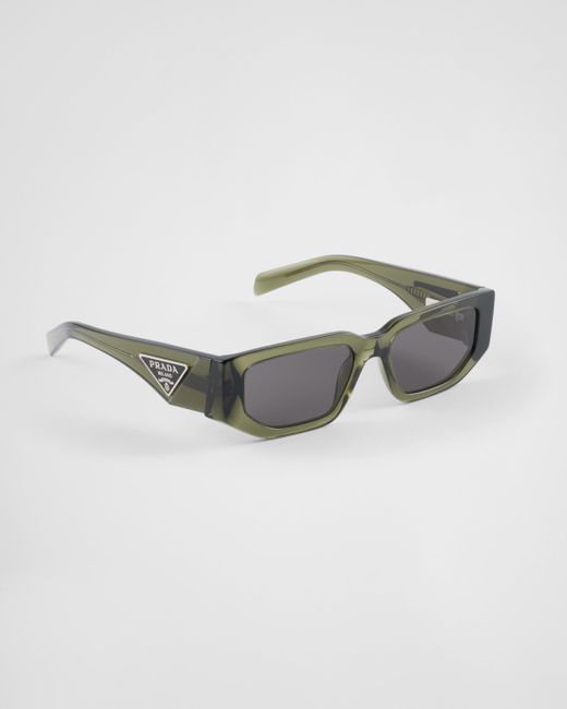 Prada Gray Sunglasses With The Triangle Logo for men