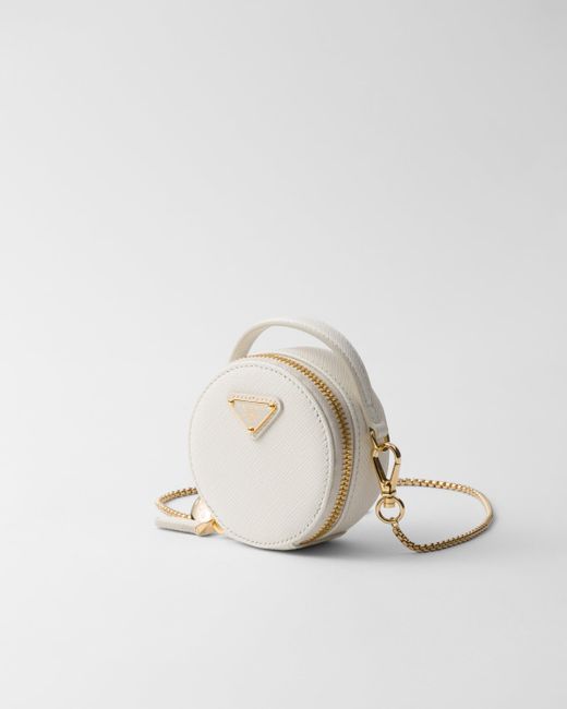 Prada White Saffiano Leather Mini-Pouch