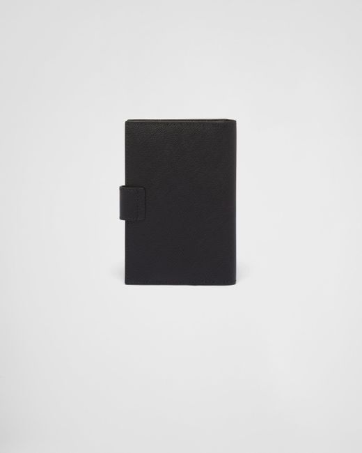 Porta Passaporto In Saffiano di Prada in Black da Uomo