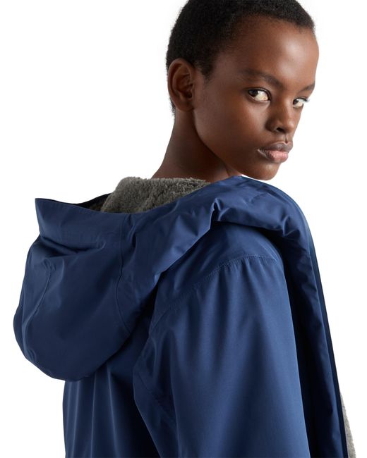 Prada Blue Technical Fabric Blouson Jacket With Hood