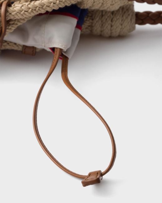 Prada Brown Noué Medium Cotton Macramé Bag