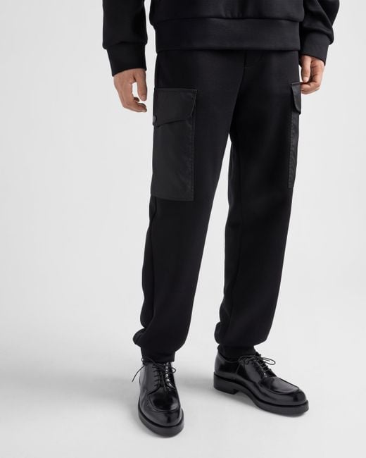 Jogging En Coton Molletonné Et Re-Nylon Prada pour homme en coloris Blue