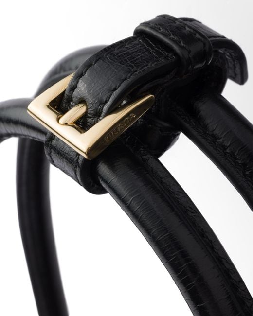 Prada Black Bonnie Extra Large Convertible Leather Shoulder Handbag