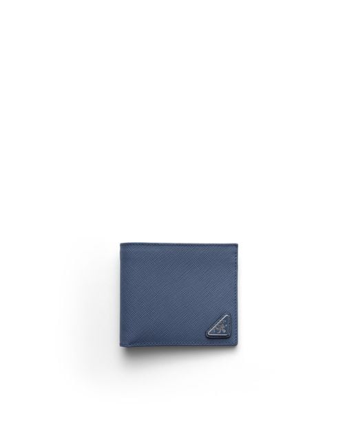 Prada Blue Saffiano Leather Wallet for men