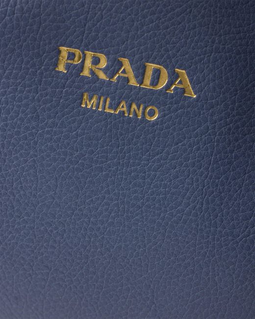 Prada Blue Ouvert Large Leather Tote Bag