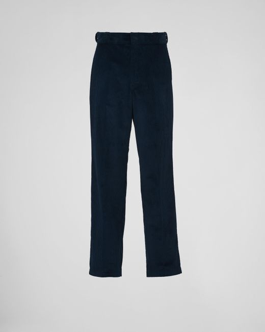 Prada Blue Corduroy Pants for men