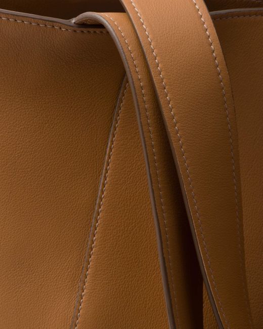Prada Brown Leather Tote Bag for men