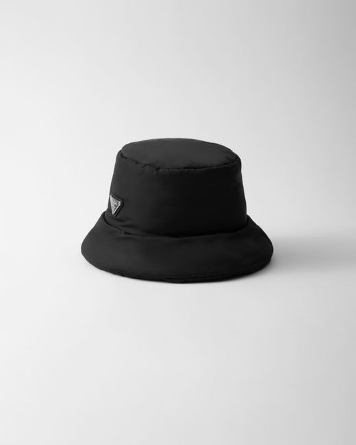 Prada Black Padded Re-Nylon Bucket Hat for men
