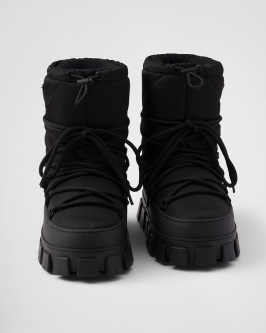 Prada Black Winter Nylon Platform Boots