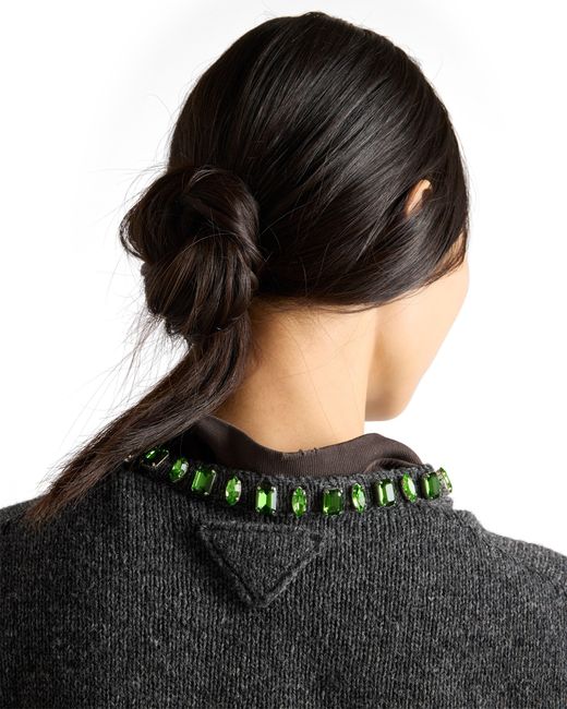 Prada Black Wool And Cashmere Crew-Neck Sweater