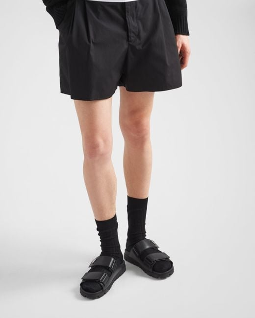 Sandales Avec Brides En Cuir Prada pour homme en coloris Black