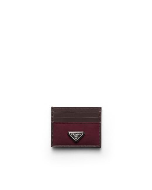 Prada White Speedrock Re-Nylon And Leather Card Holder for men