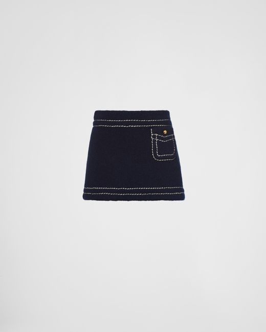 Prada Blue Cashmere Miniskirt