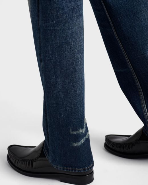 Jean En Denim Lavé Taille Classique Prada pour homme en coloris Blue
