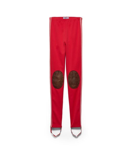 Prada Red Fleece Leggings