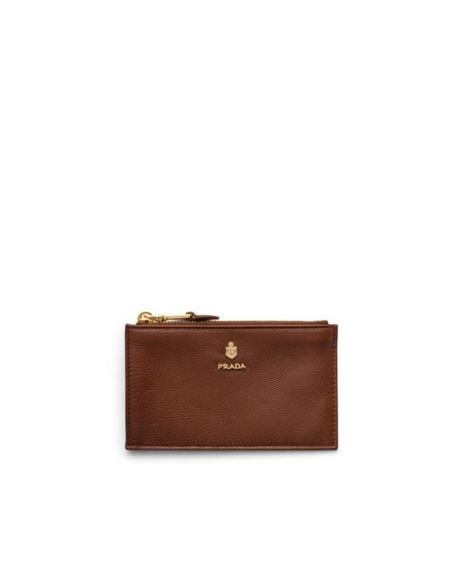 Prada Brown Leather Card Holder