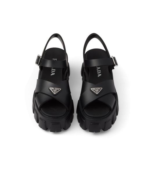 Sandales Monolith A Plateforme Prada en coloris Black