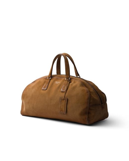 Prada Brown Suede Duffle Bag