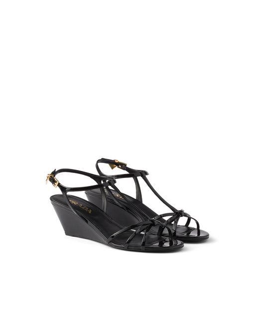 Prada White Patent Leather Sandals