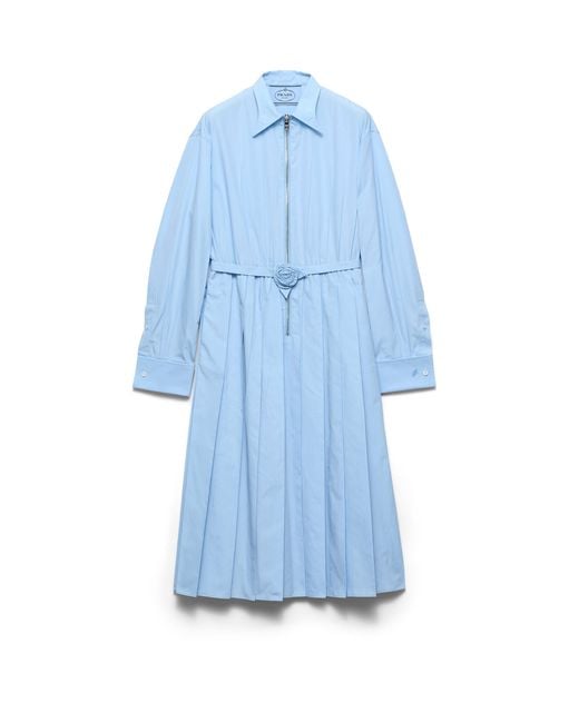 Prada Blue Cotton Poplin Dress